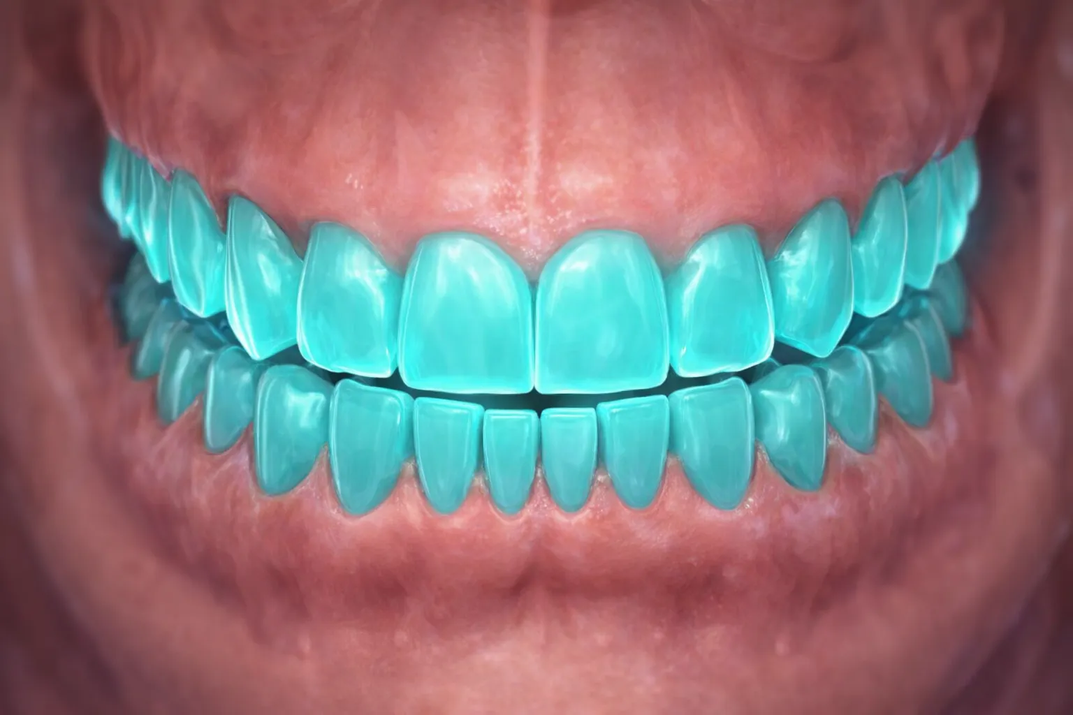 Titanium framework CAD design with implant position overlay and intersection analysis